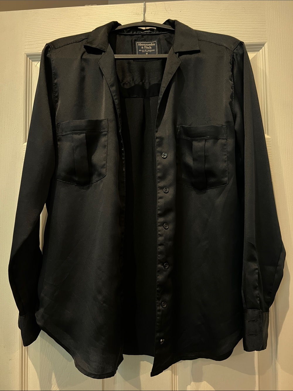 Abercrombie & Fitch Black Lightweight Button-Up Shirt
